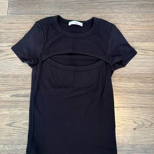 Aritzia short sleeve cut out t shirt